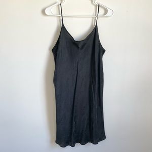 August Silk Black Floral Night Slip Dress XL 100% Silk